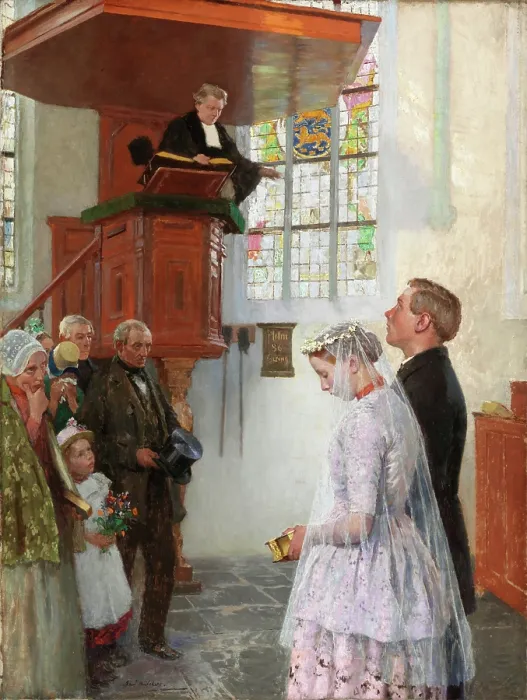 Framed Print : The Wedding, c1900. Creator: Gari Melchers Framed Print : The Wedding, c1900. Creator: Gari Melchers
