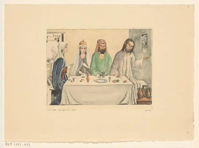 Framed Print : The Wedding in Cana, 1939. Creator: Lodewijk Schelfhout Framed Print : The Wedding in Cana, 1939. Creator: Lodewijk Schelfhout