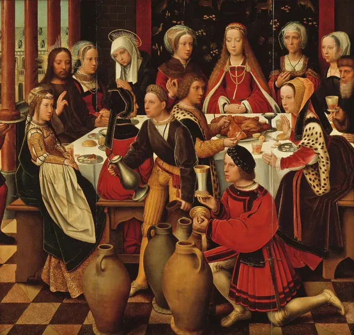 Framed Print : The Wedding in Cana, c.1540. Creator: Ambrosius Benson Framed Print : The Wedding in Cana, c.1540. Creator: Ambrosius Benson