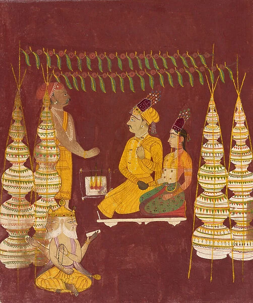 Wedding Ceremony with Brahma in Attendance, ca. 1680. Creator: Unknown