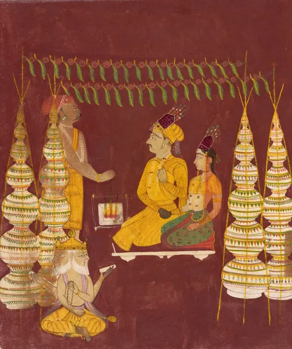 Framed Print : Wedding Ceremony with Brahma in Attendance, ca. 1680. Creator: Unknown Framed Print : Wedding Ceremony with Brahma in Attendance, ca. 1680. Creator: Unknown