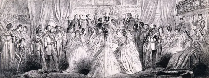 Framed Print : Wedding ceremony of Prince Edward and Princess Alexandra in St Georges Chapel Framed Print : Wedding ceremony of Prince Edward and Princess Alexandra in St Georges Chapel