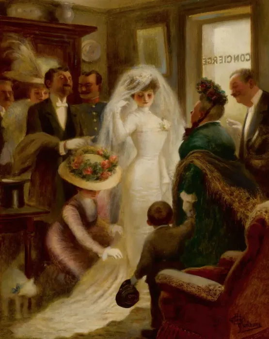 Framed Print : Wedding day (Le jour du mariage). Creator: Guillaume, Albert (1873-1942) Framed Print : Wedding day (Le jour du mariage). Creator: Guillaume, Albert (1873-1942)