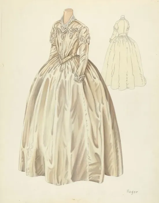 Framed Print : Wedding Dress, 1935 / 1942. Creator: Lee Hager Framed Print : Wedding Dress, 1935 / 1942. Creator: Lee Hager