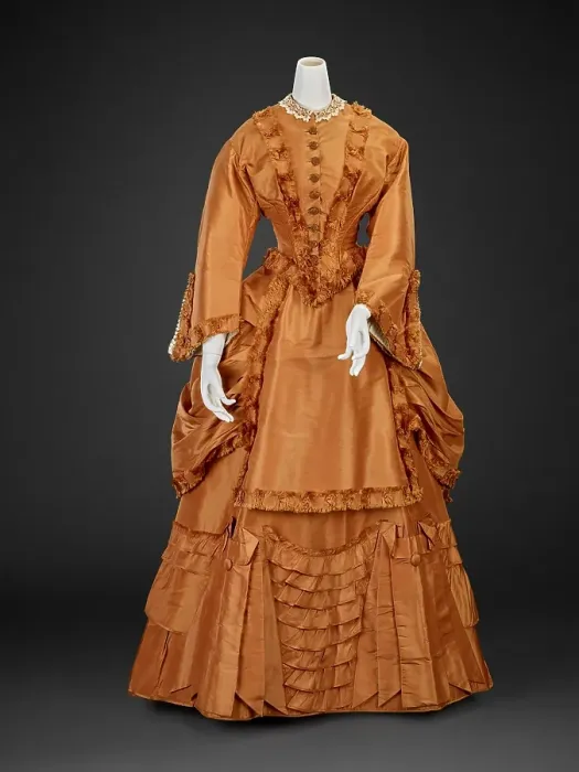 Framed Print : Wedding Dress (Bodice, Overskirt, Skirt), 1871. Creator: Unknown Framed Print : Wedding Dress (Bodice, Overskirt, Skirt), 1871. Creator: Unknown