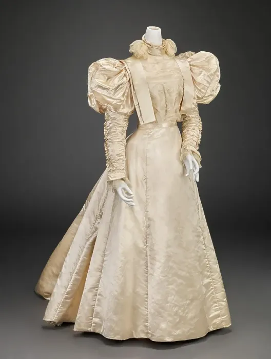 Framed Print : Wedding Dress (Bodice, Skirt), about 1896. Creator: Unknown Framed Print : Wedding Dress (Bodice, Skirt), about 1896. Creator: Unknown