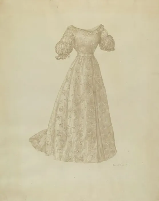 Framed Print : Wedding Dress, c. 1937. Creator: Linnet Alward Framed Print : Wedding Dress, c. 1937. Creator: Linnet Alward
