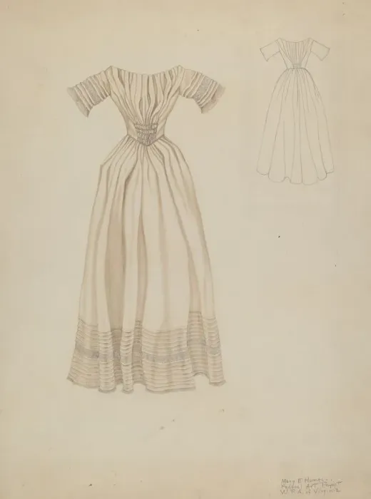 Framed Print : Wedding Dress, c. 1937. Creator: Mary E Humes Framed Print : Wedding Dress, c. 1937. Creator: Mary E Humes