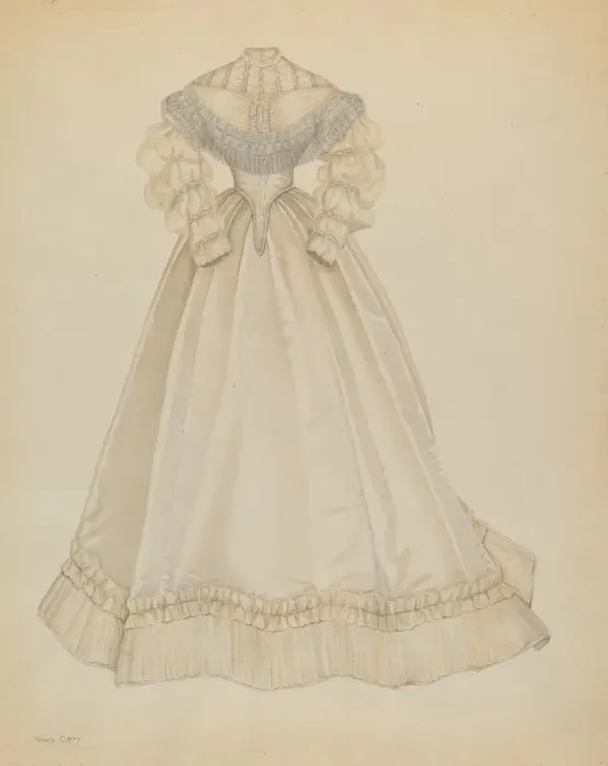 Framed Print : Wedding Dress, c. 1937. Creator: Nancy Crimi Framed Print : Wedding Dress, c. 1937. Creator: Nancy Crimi
