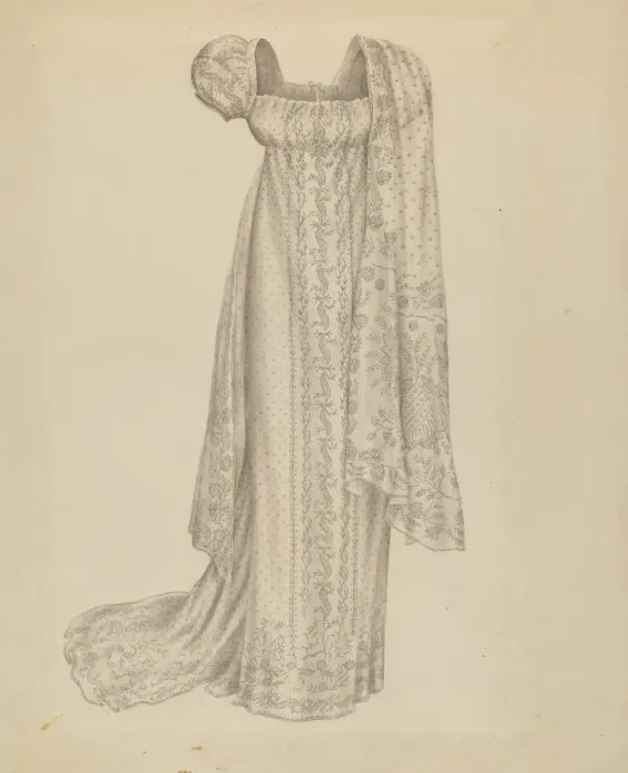 Framed Print : Wedding Dress with Scarf, c. 1939. Creator: Melita Hofmann Framed Print : Wedding Dress with Scarf, c. 1939. Creator: Melita Hofmann
