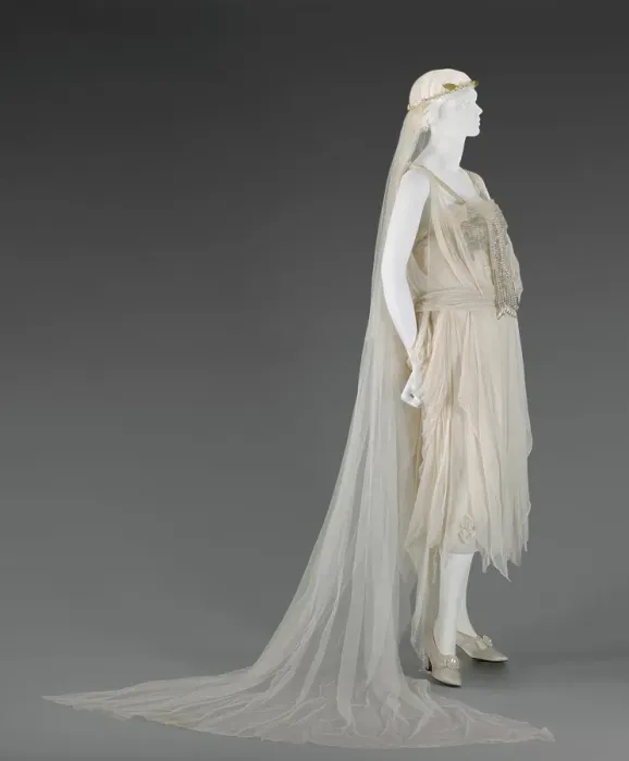 Framed Print : Wedding Dress with Veil, 1920. Creator: George Phillip Meier Framed Print : Wedding Dress with Veil, 1920. Creator: George Phillip Meier