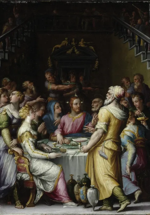Framed Print : The Wedding Feast at Cana, 1566. Creator: Vasari, Giorgio (1511-1574) Framed Print : The Wedding Feast at Cana, 1566. Creator: Vasari, Giorgio (1511-1574)
