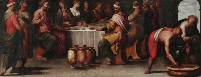 Framed Print : The Wedding Feast at Cana, c1610. Creator: Balducci, Giovanni (1560-1631) Framed Print : The Wedding Feast at Cana, c1610. Creator: Balducci, Giovanni (1560-1631)