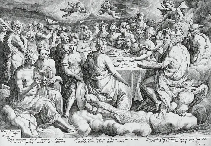 Framed Print : The Wedding Feast of Peleus and Thetis, 1589. Creator: Jacques de Gheyn II Framed Print : The Wedding Feast of Peleus and Thetis, 1589. Creator: Jacques de Gheyn II