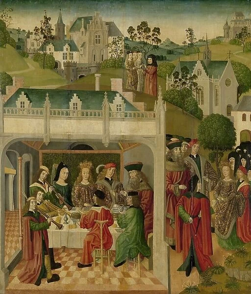 Wedding Feast of Saint Elizabeth of Hungary and Louis of Thuringia in the Wartburg, inner left wing Creator: Master of the St Elizabeth Panels