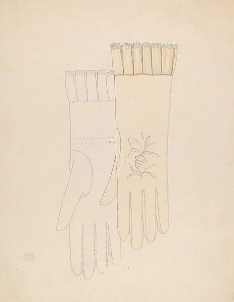 Wedding Gloves, c. 1936. Creator: Gladys Cook