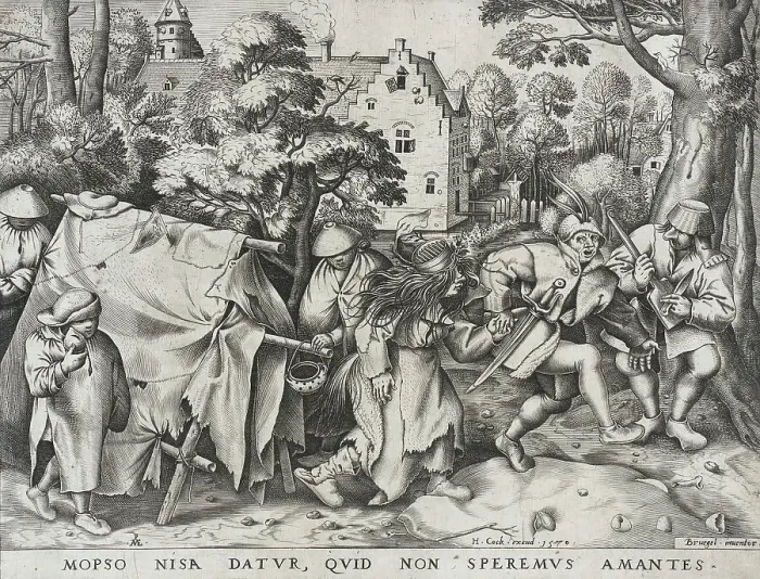 Framed Print : The Wedding of Mopsus and Nisa, or the Dirty Bride, 1570. Creator: Pieter van der Heyden Framed Print : The Wedding of Mopsus and Nisa, or the Dirty Bride, 1570. Creator: Pieter van der Heyden