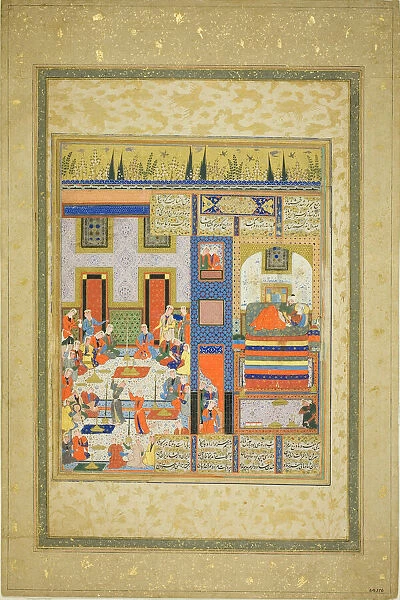 The Wedding Night of Anushirvan and the Khaqans Daughter (from a copy of Firdausi s