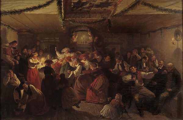 A Wedding Party from Vingåker, 1857. Creator: Vilhelm Wallander