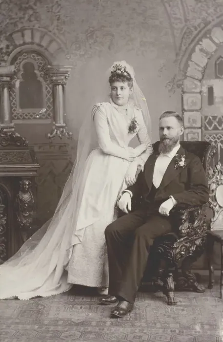 Framed Print : Wedding Portrait, late 19th century. Creators: Lewis M. Melander, L Framed Print : Wedding Portrait, late 19th century. Creators: Lewis M. Melander, L