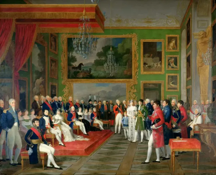 Framed Print : Wedding of Prince Eugene de Beauharnais and Princess Augusta of Bavaria, January 13, 1806. Artist: Menageot, Francois-Guillaume (1744-1816) Framed Print : Wedding of Prince Eugene de Beauharnais and Princess Augusta of Bavaria, January 13, 1806. Artist: Menageot, Francois-Guillaume (1744-1816)