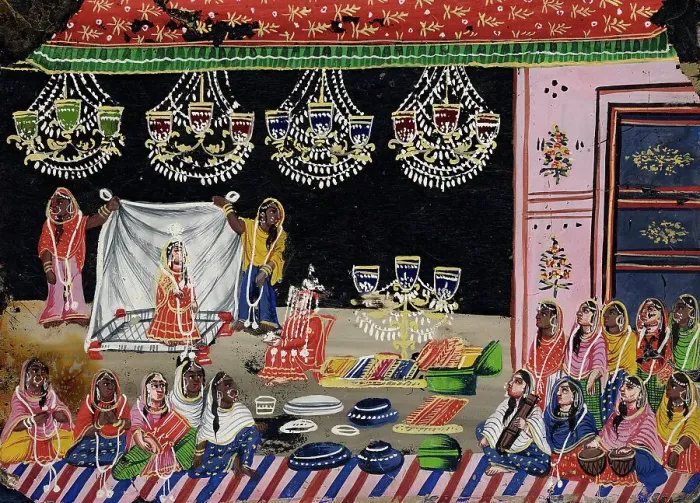 Framed Print : Wedding Procession: Bride Under a Canopy, c1800. Creator: Unknown Framed Print : Wedding Procession: Bride Under a Canopy, c1800. Creator: Unknown