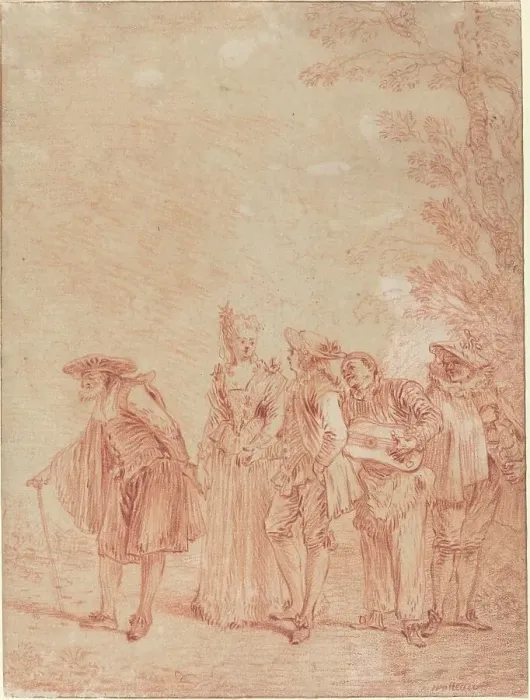 Framed Print : The Wedding Procession, c. 1712. Creator: Jean-Antoine Watteau Framed Print : The Wedding Procession, c. 1712. Creator: Jean-Antoine Watteau