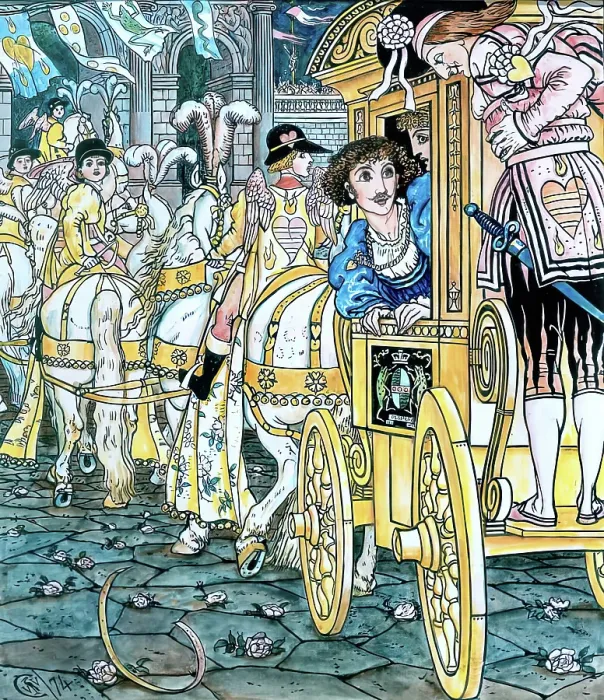 Framed Print : The Wedding Procession - Illustration for The Frog Prince, 1874. Creator: Walter Crane. The Wedding Procession - Illustration for The Frog Prince, 1874 Framed Print : The Wedding Procession - Illustration for The Frog Prince, 1874. Creator: Walter Crane. The Wedding Procession - Illustration for The Frog Prince, 1874