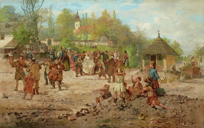 Framed Print : Wedding at Salwator, 1886. Creator: Seweryn Bieszczad Framed Print : Wedding at Salwator, 1886. Creator: Seweryn Bieszczad