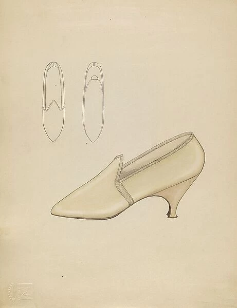 Wedding Slippers, c. 1936. Creator: Doris Beer