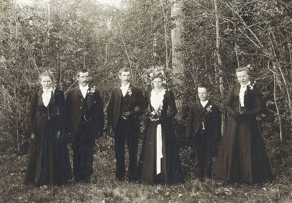 Wedding, Stensåsen, Lillhärdal parish, Härjedalen, 1902. Creator: A Sundien