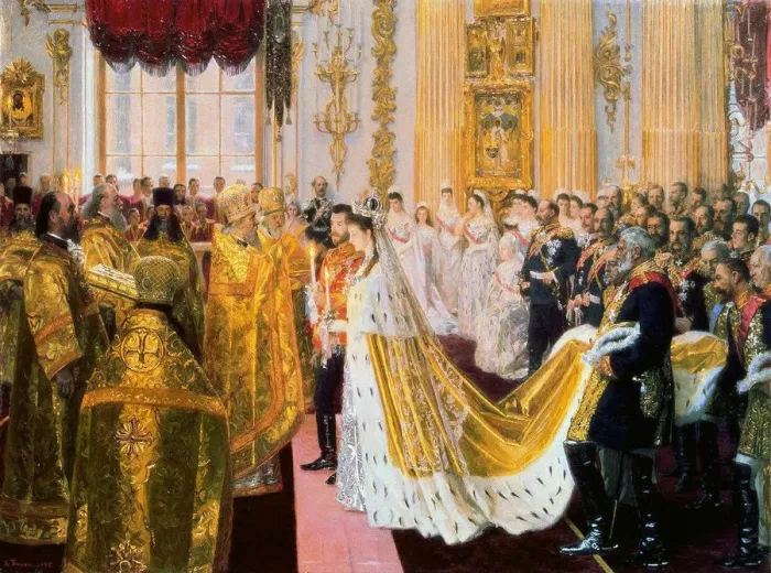 Framed Print : The wedding of Tsar Nicholas II and the Princess Alix of Hesse-Darmstadt on November 26, 1894 Framed Print : The wedding of Tsar Nicholas II and the Princess Alix of Hesse-Darmstadt on November 26, 1894