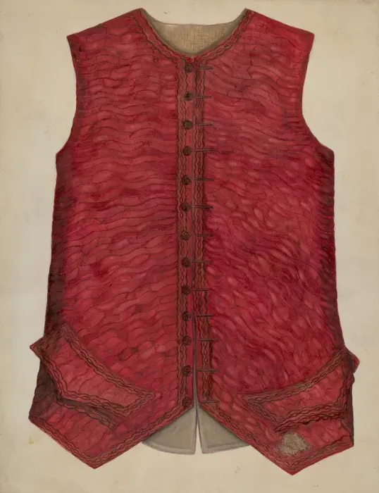Framed Print : Wedding Vest, c. 1938. Creator: Edna C. Rex Framed Print : Wedding Vest, c. 1938. Creator: Edna C. Rex