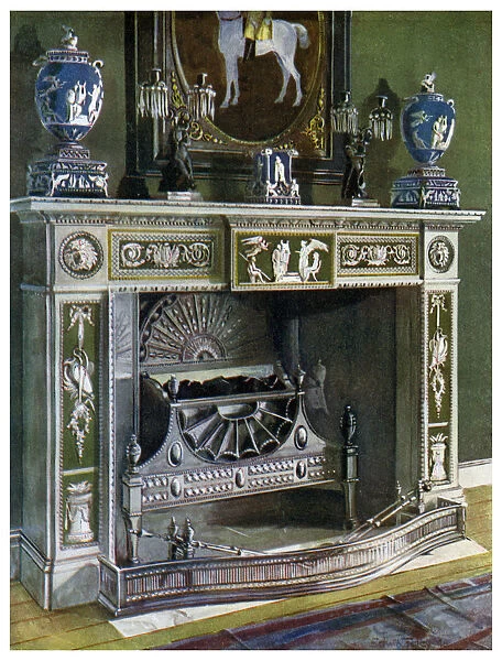 Wedgwood Flaxman chimneypiece, Fontainebleau, France, 1911-1912. Artist: Edwin Foley