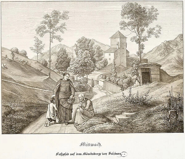 Wednesday: Footpath on the Mönchsberg Near Salzburg, 1823. Creator: Ferdinand Olivier