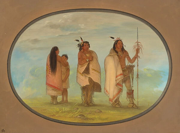 Weeco Chief, His Wife, and a Warrior, 1861  /  1869. Creator: George Catlin