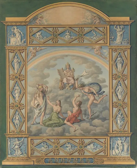 Framed Print : Weekly Calendar, 1822. Creator: Joseph Anton Koch Framed Print : Weekly Calendar, 1822. Creator: Joseph Anton Koch