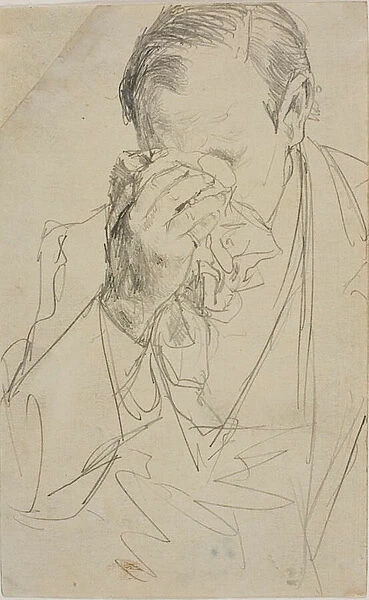 Weeping Man, 1850  /  59. Creator: Adolph Menzel