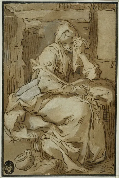 Framed Print : Weeping penitent. Creator: Abraham Bloemaert Framed Print : Weeping penitent. Creator: Abraham Bloemaert