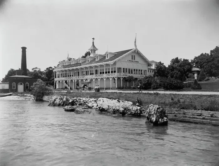 Framed Print : Wehrle's Dancing Pavilion, Put-In-Bay, between 1880 and 1899. Creator: Unknown Framed Print : Wehrle's Dancing Pavilion, Put-In-Bay, between 1880 and 1899. Creator: Unknown