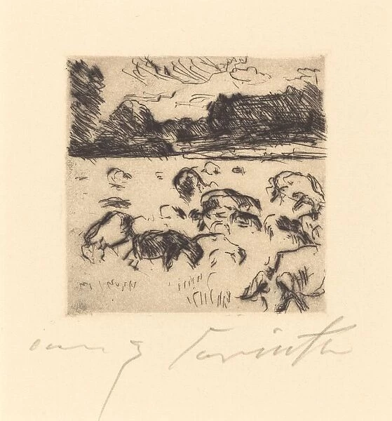 Weidende Schafe (Grazing Sheep), 1916. Creator: Lovis Corinth