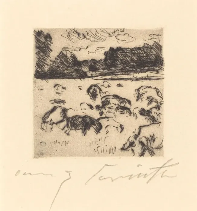 Framed Print : Weidende Schafe (Grazing Sheep), 1916. Creator: Lovis Corinth Framed Print : Weidende Schafe (Grazing Sheep), 1916. Creator: Lovis Corinth