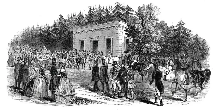 Framed Print : Weighing in, 1844. Creator: Unknown Framed Print : Weighing in, 1844. Creator: Unknown