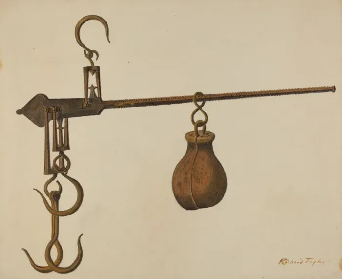 Framed Print : Weighing Scale, c. 1938. Creator: Richard Taylor Framed Print : Weighing Scale, c. 1938. Creator: Richard Taylor