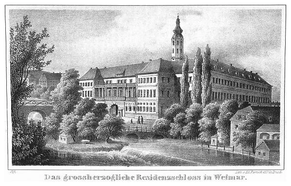 The Weimar City Castle. From: Thuringen und der Harz by Friedrich von Sydow, 1839