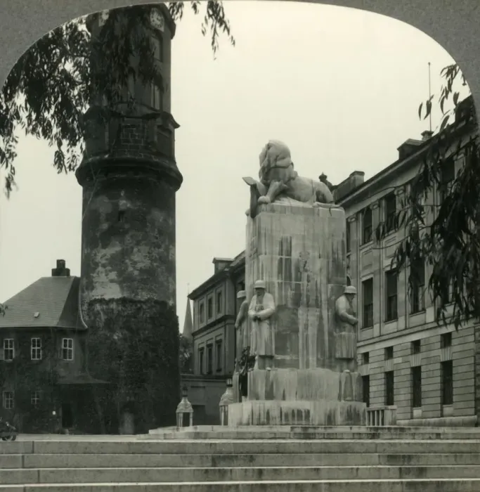 Framed Print : Weimar, Germany, the Home of Goethe and Where Schiller Ended His Days - The War Memorial, c1930s Framed Print : Weimar, Germany, the Home of Goethe and Where Schiller Ended His Days - The War Memorial, c1930s