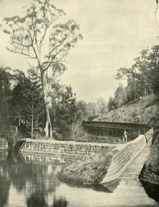 Framed Print : The Weir and Fluming, Kirks Reservoir, 1901. Creator: Unknown Framed Print : The Weir and Fluming, Kirks Reservoir, 1901. Creator: Unknown