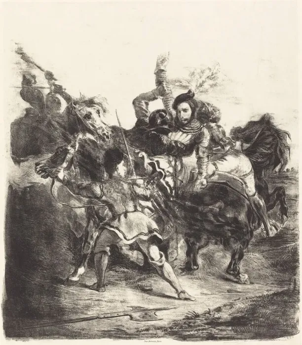 Framed Print : Weislingen Attacked by the Forces of Goetz (Weislingen attaqué Framed Print : Weislingen Attacked by the Forces of Goetz (Weislingen attaqué
