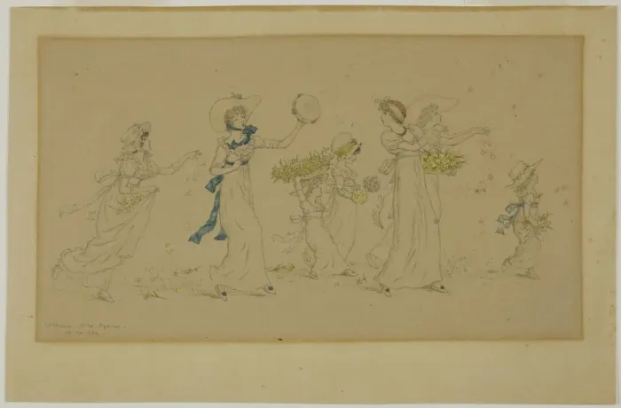 Framed Print : Welcome Once Again, 1884. Creator: Catherine Greenaway