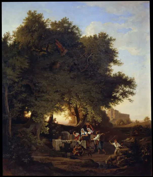 Framed Print : At the Well, 19th century Framed Print : At the Well, 19th century